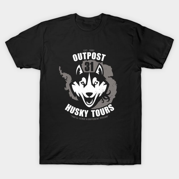 Outpost 31 Husky Tours T-Shirt by DinoMike